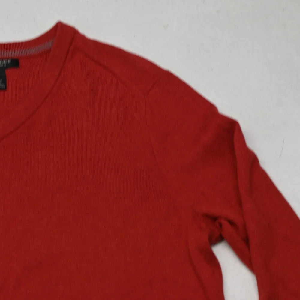 NWT Banana Republic Pullover Mens M Red V Neck Cotton Cashmere V Neck
